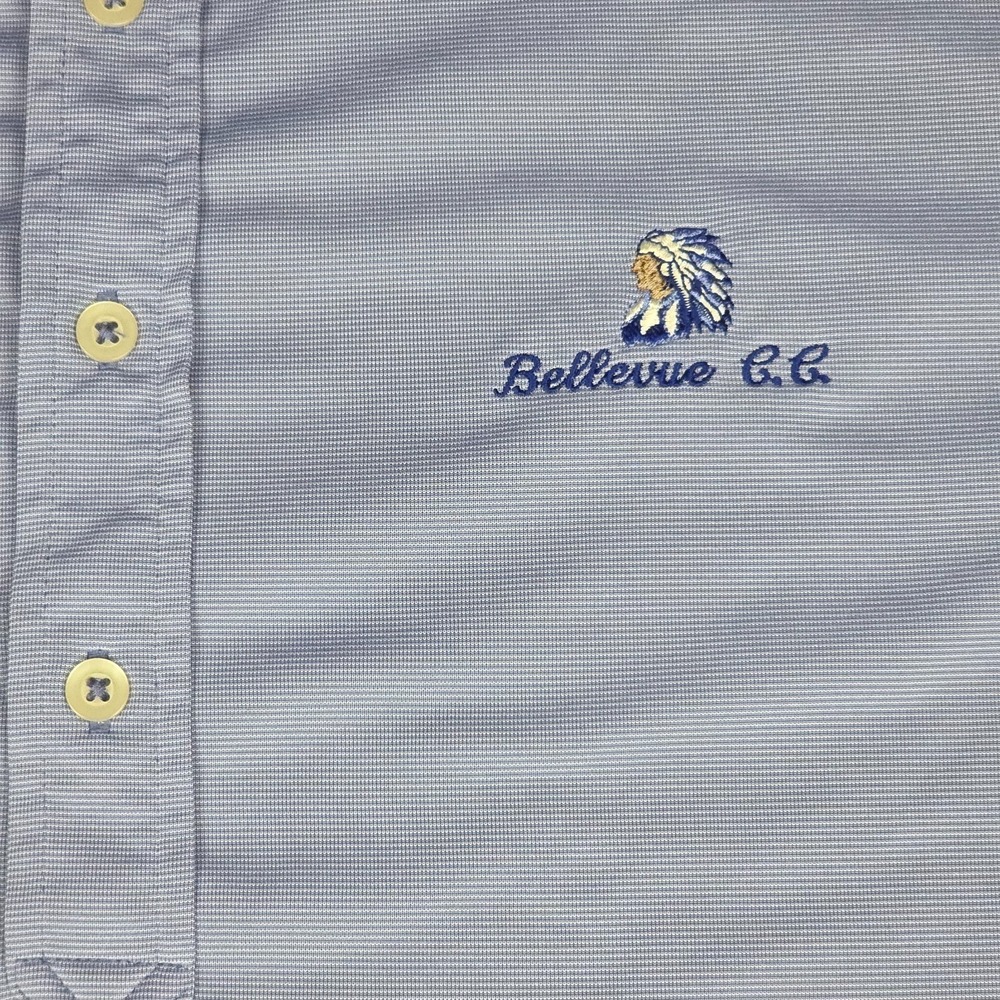 Donald Ross Polo Shirt Mens XL Blue Short Sleeve Golf Performance  Bellevue CC